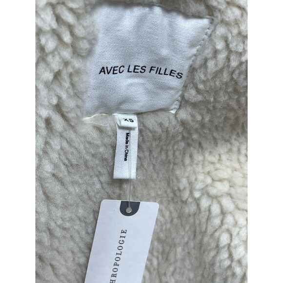 Avec Les Filles Anthropologie Coat Women Brown Faux Shearling Retro Size XS NWT - Picture 13 of 13